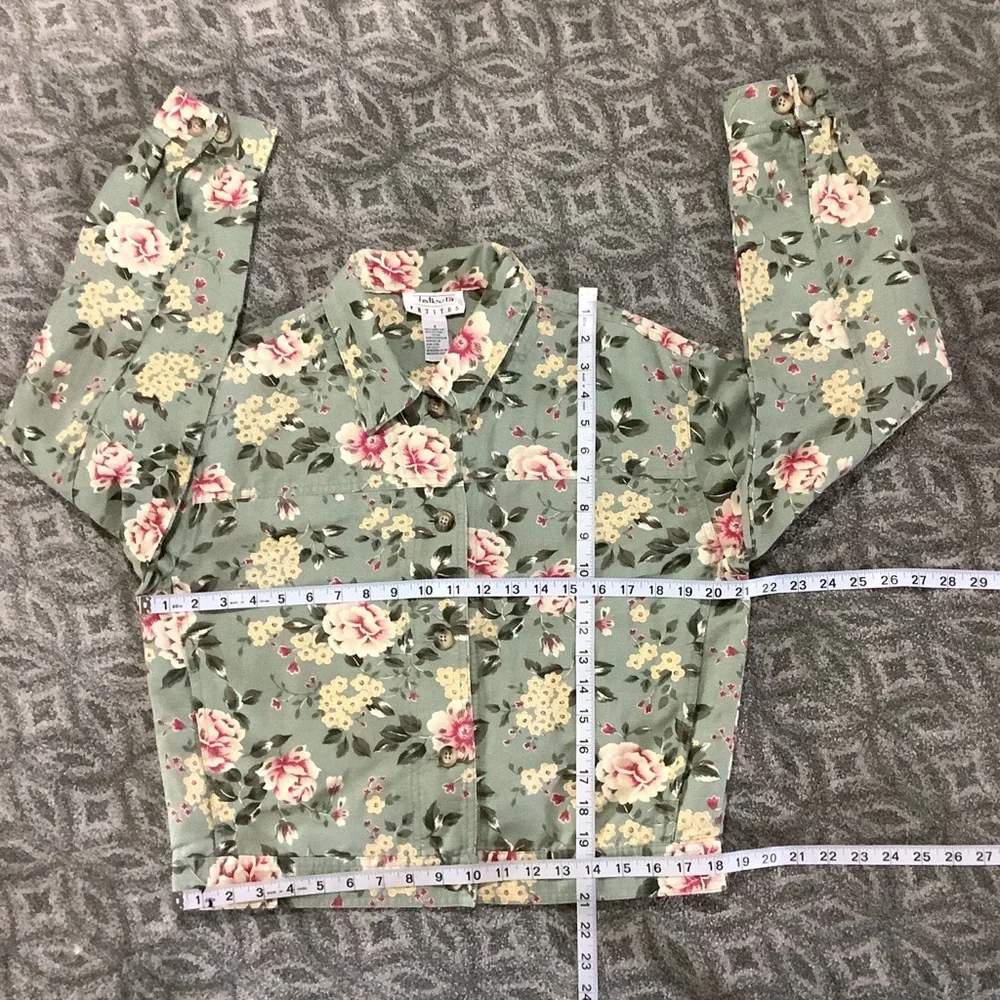 TALBOTS Floral Linen Jacket 6 - Picture 8 of 10